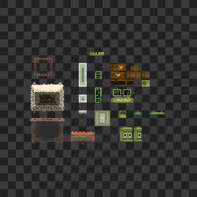 Modular dungeon tiles — pixel art