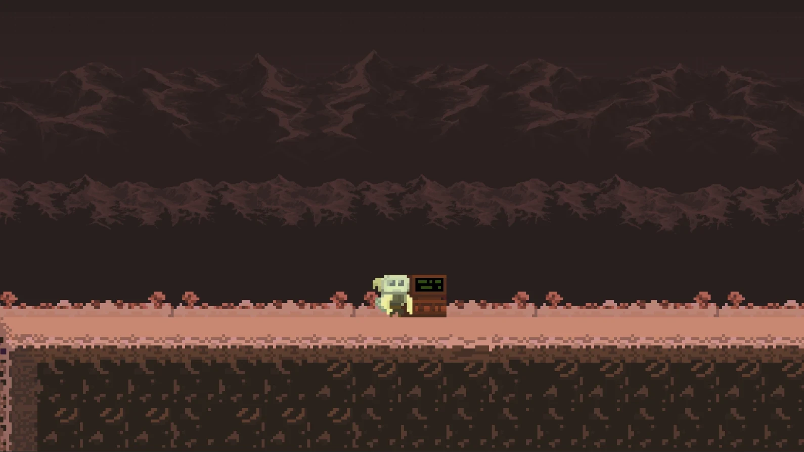 Cavern side-scroller — pixel art