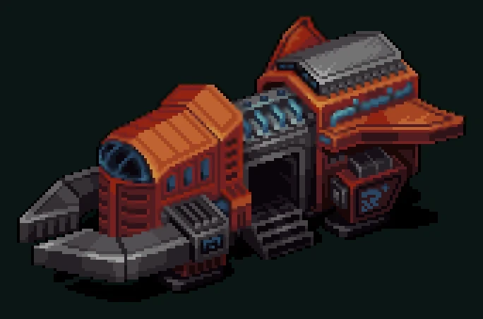 Assault ship 2 — pixel art