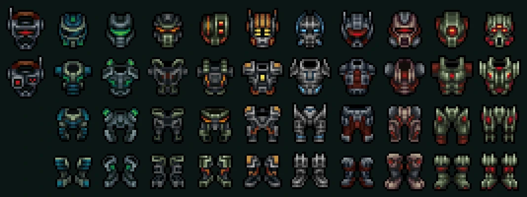 High Tech armor — pixel art