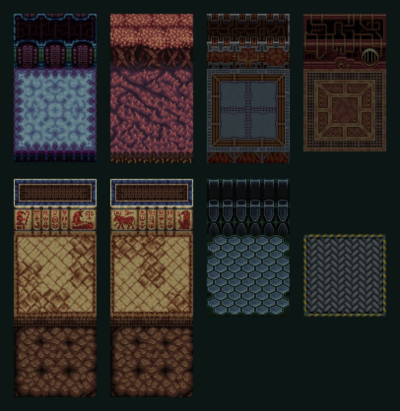 Tileset concepts — pixel art