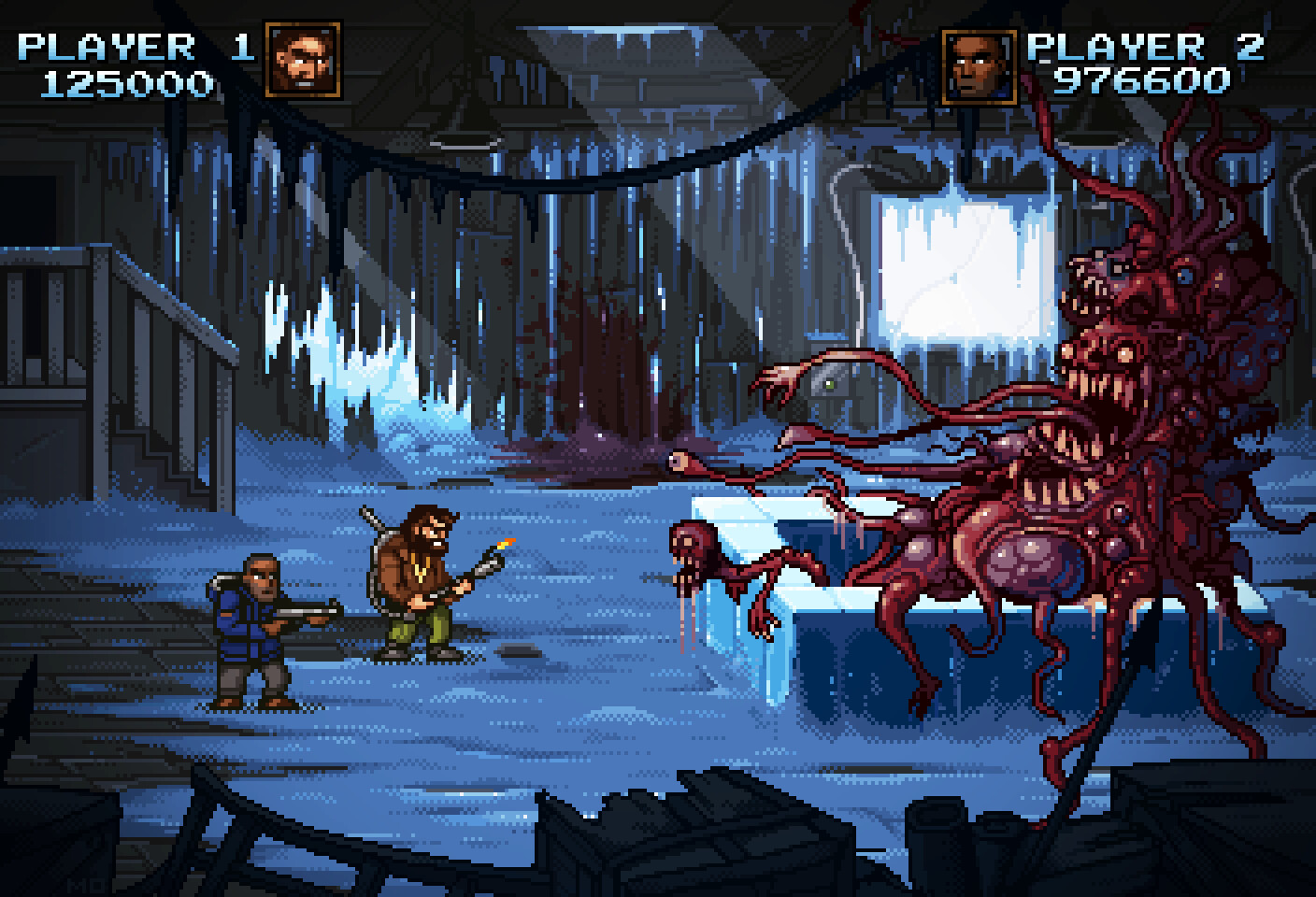 The Thing · Arcade scene — pixel art