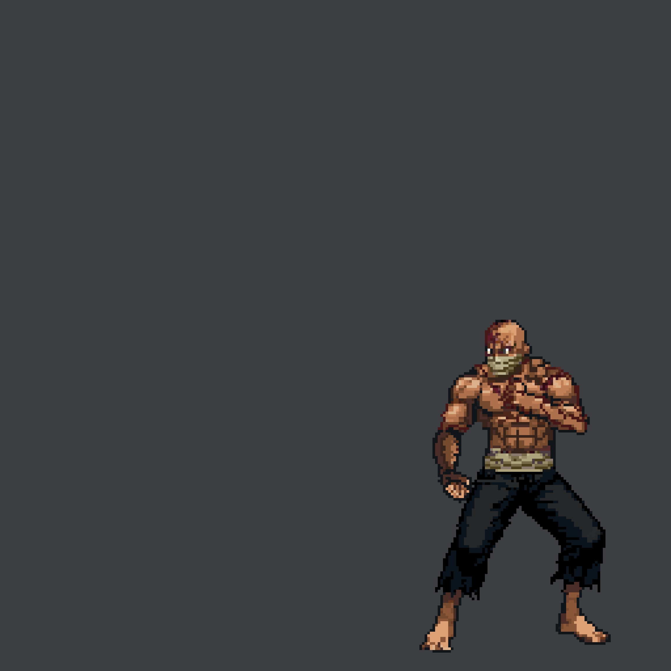 Boss walk backward — animated pixel art