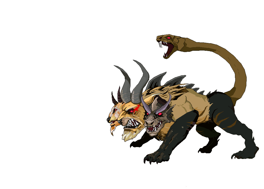 Chimera attack — animated pixel art