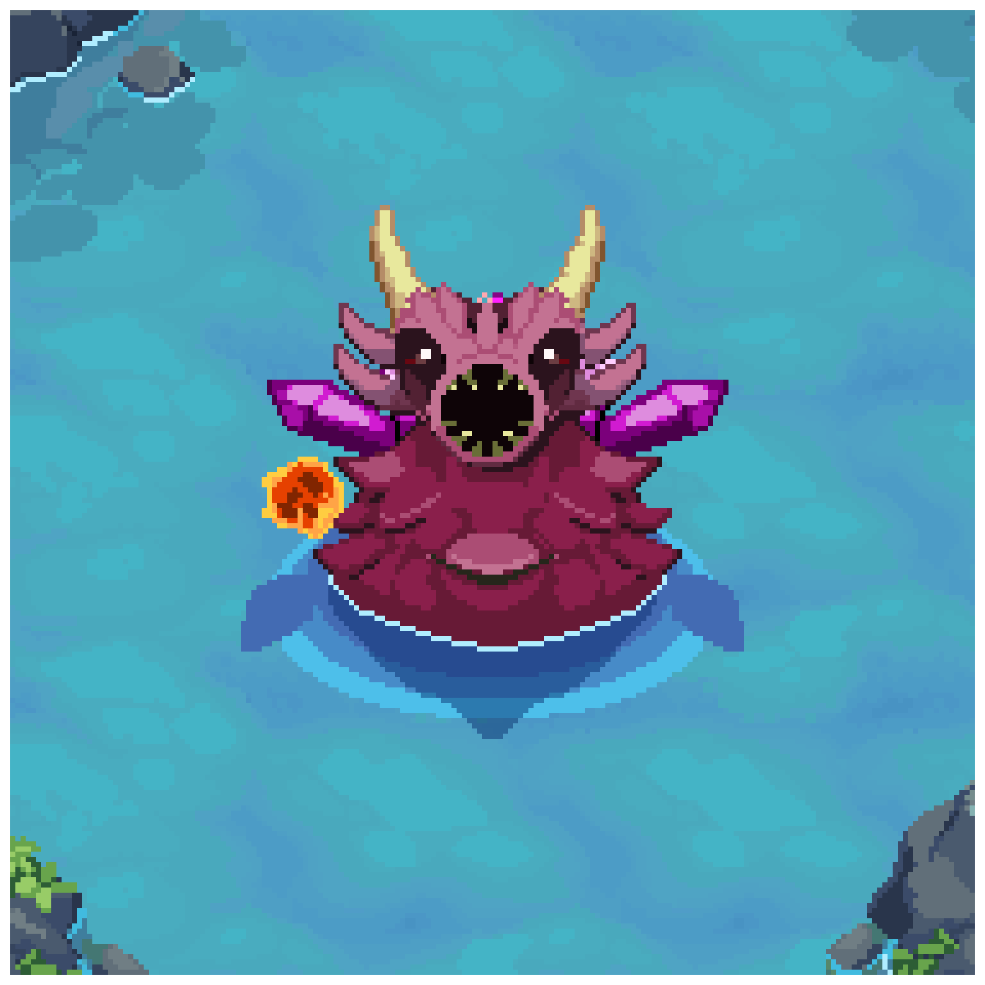 Hippodragon defeat — animated pixel art