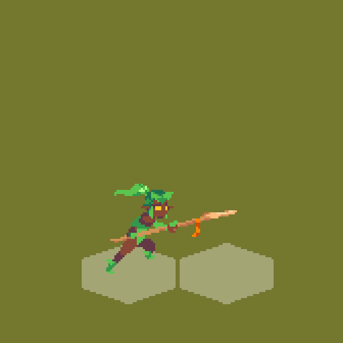 Lancer · run — animated pixel art